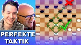 GM Huschenbeth & The Big Greek spielen DAME gegeneinander