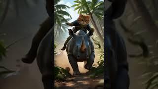 CAT RIDES RHINO CHAOS!  Jungle Rampage Gone Wild