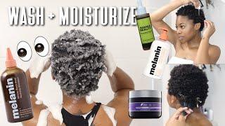 Natural Hair Wash + Moisturize Day w/ *NEW* Products! [  Melanin Hair Care Review + Imania Beauty ]