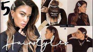 5 "cool girl" hairstyles! Last minute Christmas party Hair + no heat