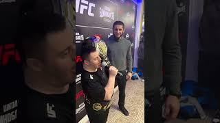 Islam Makhachev presents the belt Radzhab #ufc284