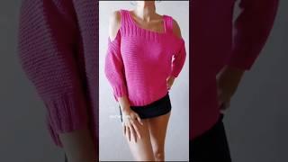 Спицами вяжем джемпер на бретелях   #спицами #jumper #knitting