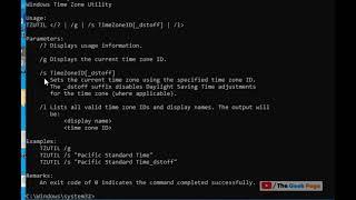 Change the time zone in windows 10 via Command prompt