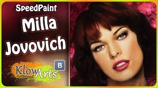 Photoshop portrait drawing Milla Jovovich Speedpaint