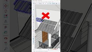 SketchUp Tricks Learn how to place roof tiles in SketchUp with the simplest method #nicetower #art