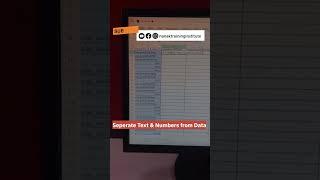 Seperate Text and Numbers from Excel Data #shorts  #excel #short #exceltips #trending #yt #ytshorts