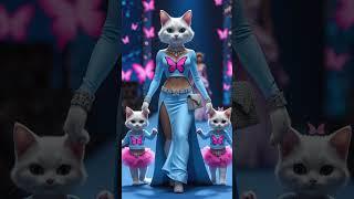 caty in colourful mood & happy#cat #ai #meowcats #catdress #cute #MeowBot shorts