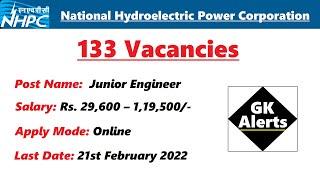 NHPC Junior Engineer Recruitment 2022 | National Hydroelectric Power Corporation Jobs