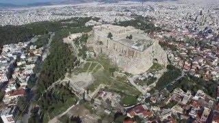 Acropolis & Plaka aerial video March 2016