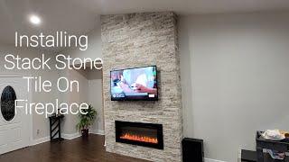 How To Install Stack Stone Tile On Fireplace(Cement Board, Stack Stone & Fireplace Installation)