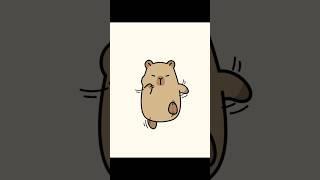 Come over here, please. I have something to tell you.#capybara #paint #fun #cute #cartoon #kawaii