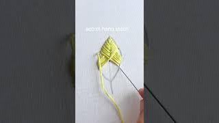 super easy fishbone leaf stitch #shortvideo#embroidery #trending