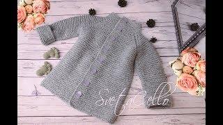  Baby PEACOAT||Пальто спицами на ребенка  2-3 года