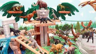 Dinosaur Jungle Tower - Dinosaur And Owen Battle. T-Rex, Velociraptor Jurassic World