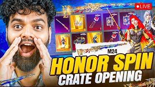 10 UC Mein NEW Mythic M24 Skin?!  Honor Spin Crate Opening LIVE  | BGMI Crate Opening