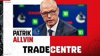 Vancouver Canucks GM, Patrik Allvin, talks with the media after the trade deadline