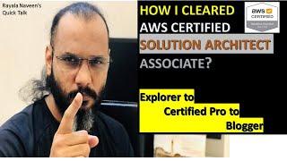 HOW I CLEARED AWS CERTIFIED SOLUTION ARCHITECT ASSOCIATE EXAM?