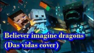 minecraft animation video steve and Alex VS warden imagine dragons believer (das vidas cover)