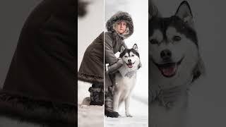 The before and after of the tutorial ‘My husky love II’ available in the photography membership