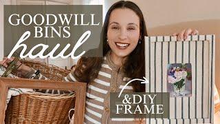 GOODWILL BINS thrifting & adorable upholstered frame DIY