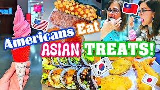 AMERICANS EAT KOREAN, JAPANESE, AND TAIWANESE FOOD & DRINKS! - The Source OC, Buena Park