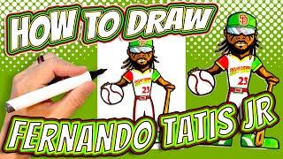 How to Draw Fernando Tatis Jr. for Kids - San Diego Padres City Connect Uniform