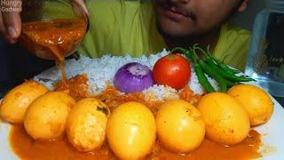 SPICY EGG MASALA EATING ASMR || Hungry gadwali
