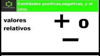 Matemáticas Básicas / Álgebra elemental / Cantidades positivas,negativas, y el cero.