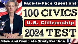 US Citizenship Test 2024-2025 (Complete Practice Exam) USCIS Interview, Examen Ciudadania Americana