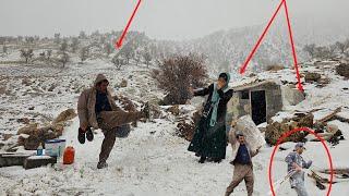 Snowstorm over Mirza Ali and his second wife in the cave. Trying to go to work