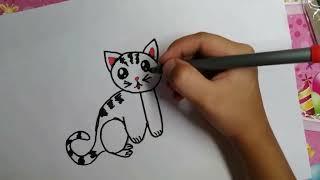 Рисуем кошку из слова cat