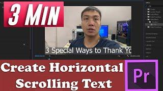 Adobe Premiere Pro: How to Create Horizontal Scrolling Text