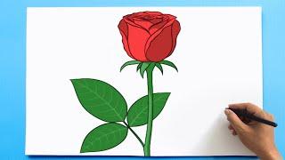 How to Draw a Rose step by step Easy | Как нарисовать цветок розы