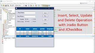 Java Database: CRUD Operations - Insert, Select, Delete, Update