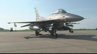 South Carolina F-16 fighter jets temporarily at the Columbia Metropolitan Airport