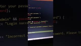 demo login page c++ #coders #codemasters #codingninja #codinglife #codelife #coding #code #coders