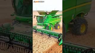 John Deere Combine Harvester Wheat Harvest #wheatharvesting