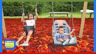 The Floor is Lava Challenge  Kamdenboy and Kyraboo Pretend Play