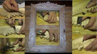 Carved frame for a mirror. Part 4. The main pattern.