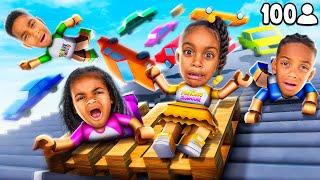 SURVIVING 100 PLAYER CAR AVALANCHE ROBLOX WITH DJ, KYRIE, NOVA, & AYLA..