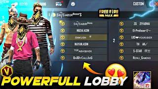 ALL V BADGE PLAYERS IN THE SAME LOBBY || 6 VS 6 ||MOST INSANE MATCH || GARENA FREEFIRE MAX !! 