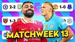 PREMIER LEAGUE WEEK 13 PREDICTIONS