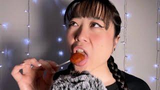 ASMR Mexican Mango Lollipop Licking (mouth sounds, chit chat whisper)