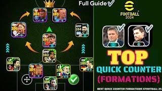 100% Best Quick Counter Formation In eFootball 2025 Mobile !!  eFootball 2025 Best Formation