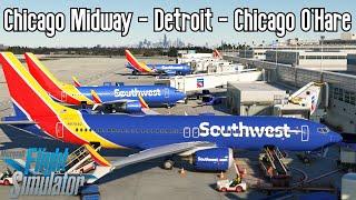 SNOW IN CHICAGO! | iFly 737 Max 8 | Chicago - Detroit - Chicago | VATSIM | KMDW - KDTW - KORD