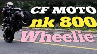 CF MOTO NK800 WHEELIE LOOKS AT FAST... #trendingvideo #viralvideo #wheelie #motovlog #cfmoto