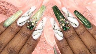 Acrylic Nails Tutorial -  Acrylic Nails Infill Marble Nails Madam Glam Color Change Gel