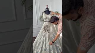 Light Grey color Embroidery work Designer Lehenga choli for Wedding Function #embroiderylehenga