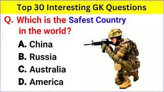 Top 30 Gk Question and Answer | Best Gk Questions and Answers | Gk Quiz in English | GK GS Question