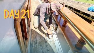 Boat decks don’t sand themselves! — Sailing Yabá 252